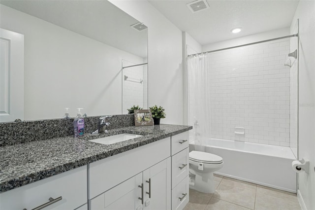 11693 Lavender Loop, Spring Hill, FL 34609 - bathroom with vanity, tile patterned floors, and shower / bathtub combination with curtain