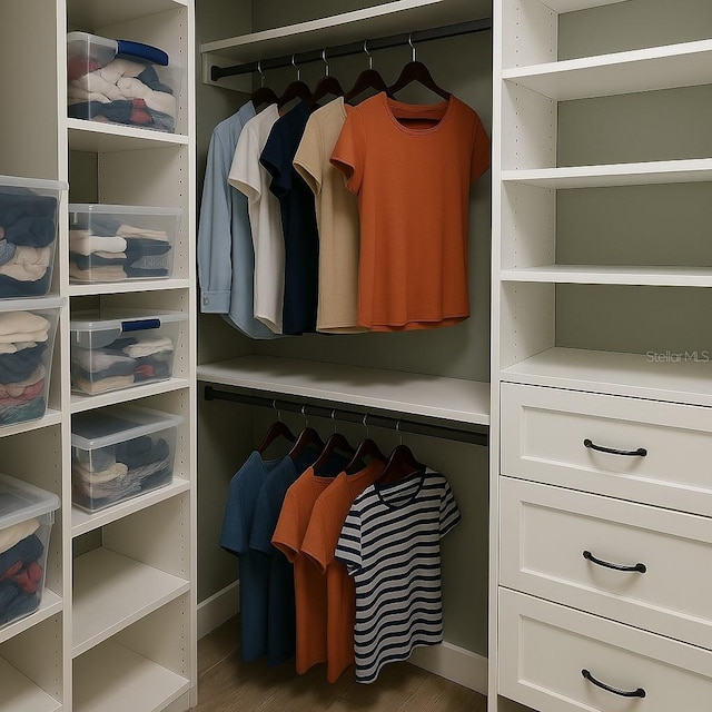 7144 Remington Oaks Loop, Lakeland, FL 33810 - walk in closet featuring wood finished floors