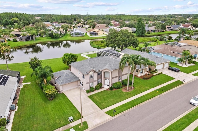 18219 Bittern Ave, Lutz, FL 33558 - aerial perspective of suburban area featuring a nearby body of water