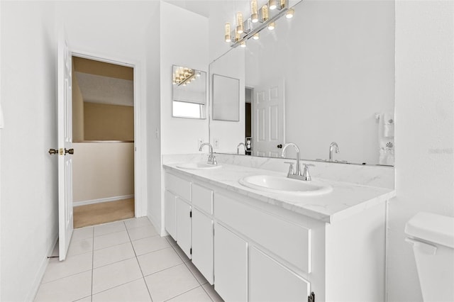 18219 Bittern Ave, Lutz, FL 33558 - full bath featuring double vanity and tile patterned floors