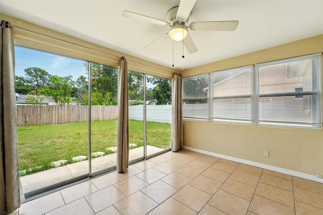 6941 58th Way N, Pinellas Park, FL 33781 - unfurnished sunroom with plenty of natural light and a ceiling fan