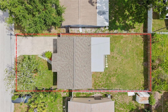 6941 58th Way N, Pinellas Park, FL 33781 - aerial view of property and surrounding area featuring property parcel outlined