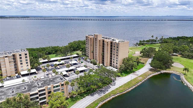 2616 Cove Cay Dr Unit 505, Clearwater, FL 33760 - drone / aerial view of a large body of water and a golf course
