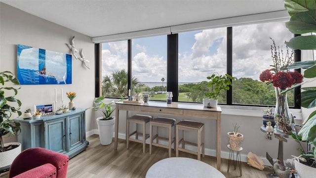 2616 Cove Cay Dr Unit 505, Clearwater, FL 33760 - dining space featuring healthy amount of natural light, wood finished floors, and floor to ceiling windows