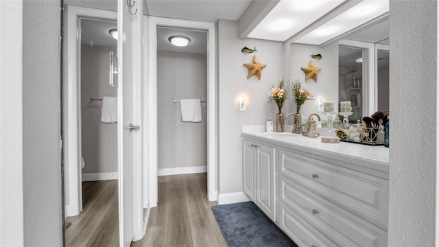 2616 Cove Cay Dr Unit 505, Clearwater, FL 33760 - bathroom with vanity and wood finished floors