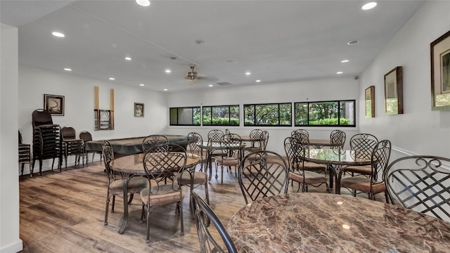 2616 Cove Cay Dr Unit 505, Clearwater, FL 33760 - dining room with recessed lighting and wood finished floors
