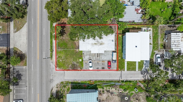 1799 Russell St S, Saint Petersburg, FL 33712 - aerial view of property and surrounding area with property parcel outlined