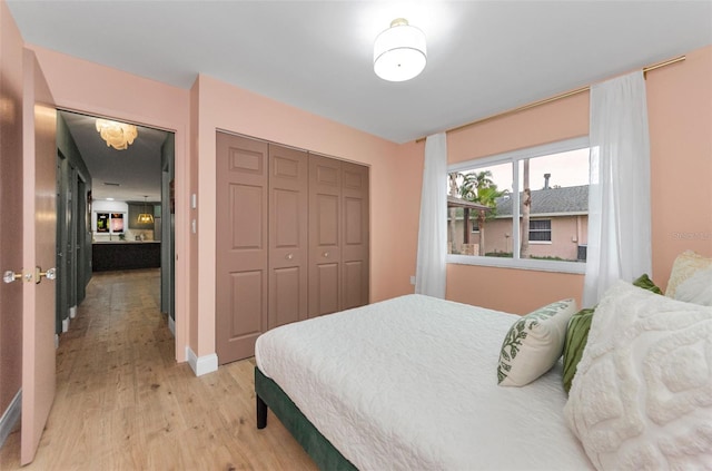 1558 Cottonwood Ter, Dunedin, FL 34698 - bedroom featuring light wood-type flooring and a closet