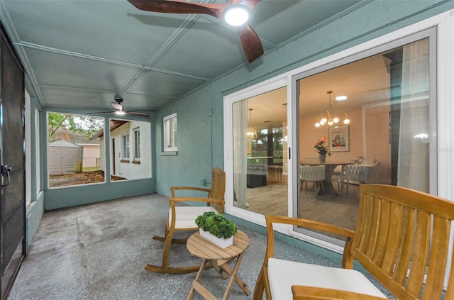1558 Cottonwood Ter, Dunedin, FL 34698 - sunroom / solarium featuring ceiling fan