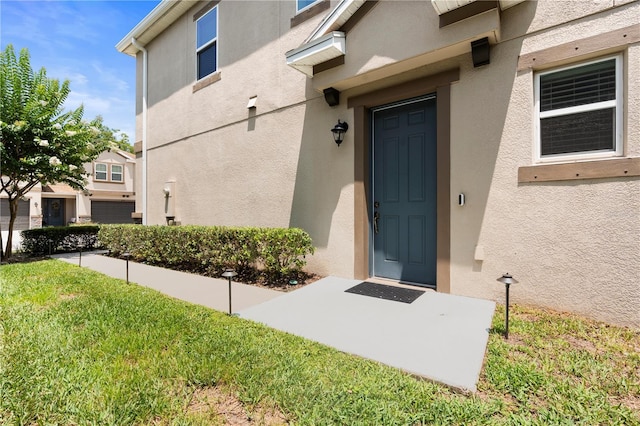 6711 Rocky Park St, Tampa, FL 33625 - entrance to property with stucco siding and a yard