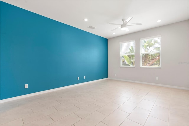 6711 Rocky Park St, Tampa, FL 33625 - spare room with a ceiling fan, recessed lighting, and baseboards