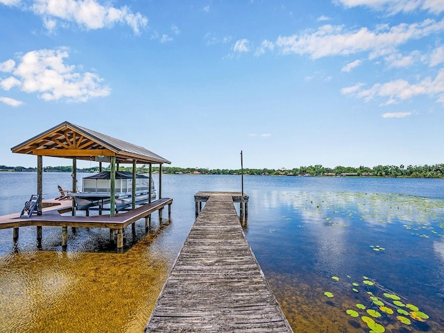 14808 Lake Magdalene Cir, Tampa, FL 33613 - dock area featuring boat lift and a water view