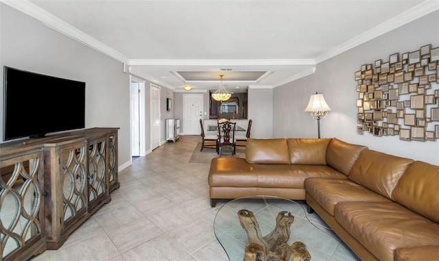 7300 Sun Island Dr S Unit 1505, South Pasadena, FL 33707 - living area with a tray ceiling and ornamental molding