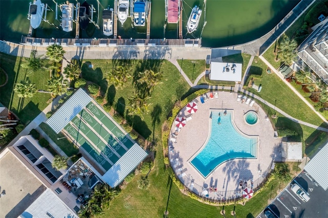 7300 Sun Island Dr S Unit 1505, South Pasadena, FL 33707 - drone / aerial view of a pool