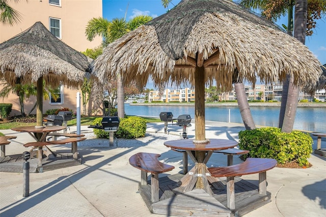 7300 Sun Island Dr S Unit 1505, South Pasadena, FL 33707 - surrounding community with a water view, a patio, and a gazebo