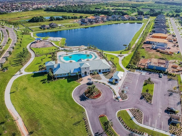 14206 Covert Green Pl, Riverview, FL 33579 - aerial view of a pool and a large body of water