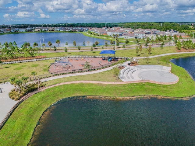 14206 Covert Green Pl, Riverview, FL 33579 - aerial perspective of suburban area with a large body of water