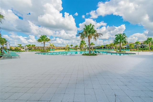 14206 Covert Green Pl, Riverview, FL 33579 - community pool with a patio area