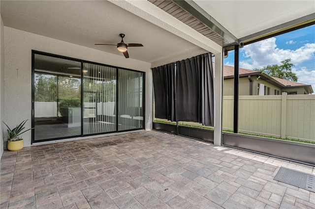 19974 Bluebird Meadow Dr, Lutz, FL 33558 - unfurnished sunroom with a ceiling fan