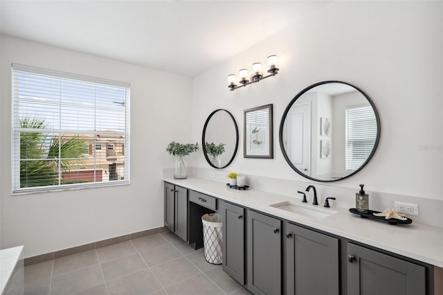 32490 Tree Of Life Ave, Wesley Chapel, FL 33543 - full bath with vanity, baseboards, and tile patterned flooring