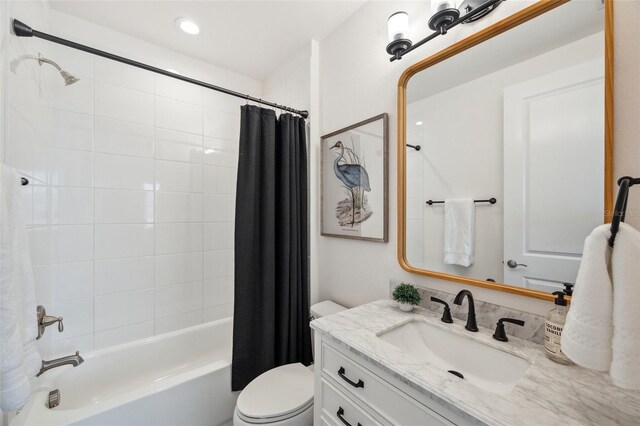 32490 Tree Of Life Ave, Wesley Chapel, FL 33543 - bathroom with vanity, toilet, and shower / tub combo