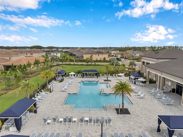 32490 Tree Of Life Ave, Wesley Chapel, FL 33543 - community pool with a residential view and a patio area