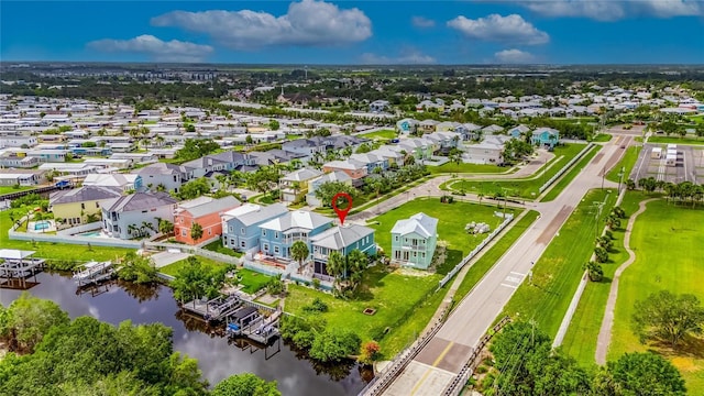 6512 Simone Shores Cir, Apollo Beach, FL 33572 - aerial perspective of suburban area featuring a large body of water