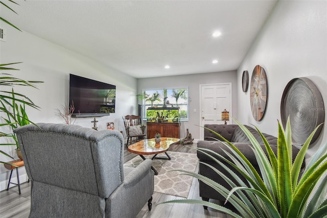 5728 14th Ave N Unit 101B, Saint Petersburg, FL 33710 - living room featuring wood finished floors and recessed lighting