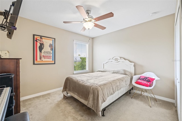12244 Fairlawn Dr, Riverview, FL 33579 - bedroom with light carpet and a ceiling fan