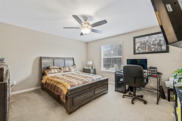 12244 Fairlawn Dr, Riverview, FL 33579 - bedroom featuring light colored carpet, an office area, and a ceiling fan