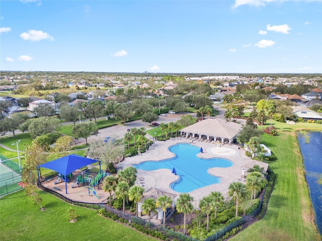 12244 Fairlawn Dr, Riverview, FL 33579 - aerial view of a pool area