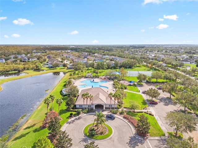 12244 Fairlawn Dr, Riverview, FL 33579 - aerial view of residential area with a large body of water and a pool