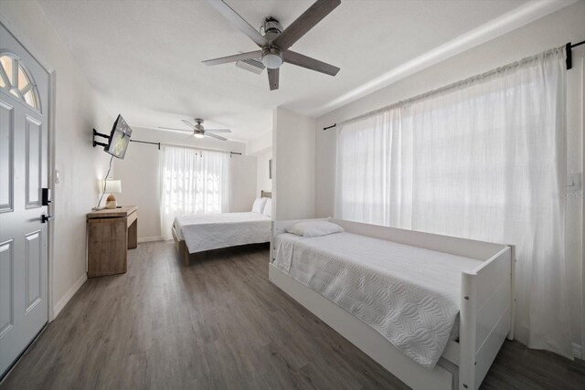 608 Bay Esplanade, Clearwater Beach, FL 33767 - bedroom featuring wood finished floors and ceiling fan
