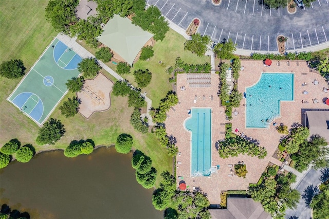 4400 English Turn Way, Wesley Chapel, FL 33543 - drone / aerial view of a pool and a large body of water