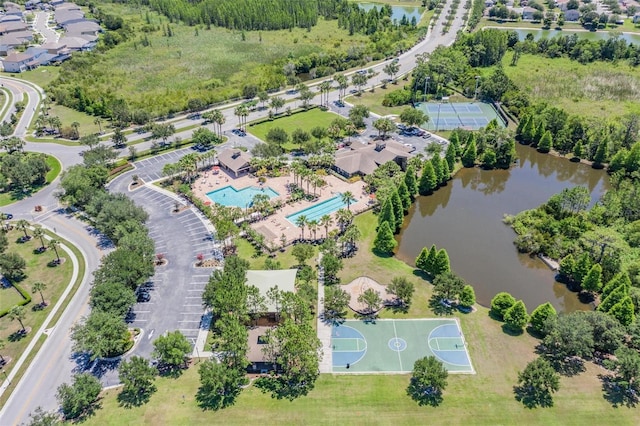 4400 English Turn Way, Wesley Chapel, FL 33543 - aerial overview of property's location featuring a pool and a nearby body of water
