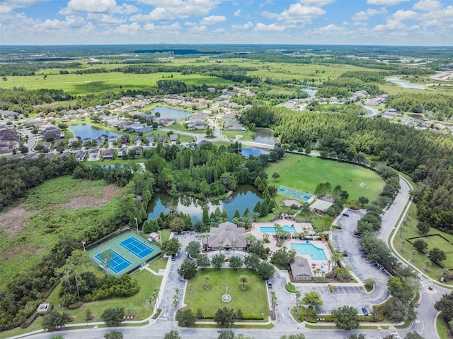 4400 English Turn Way, Wesley Chapel, FL 33543 - drone / aerial view of a nearby body of water and a pool