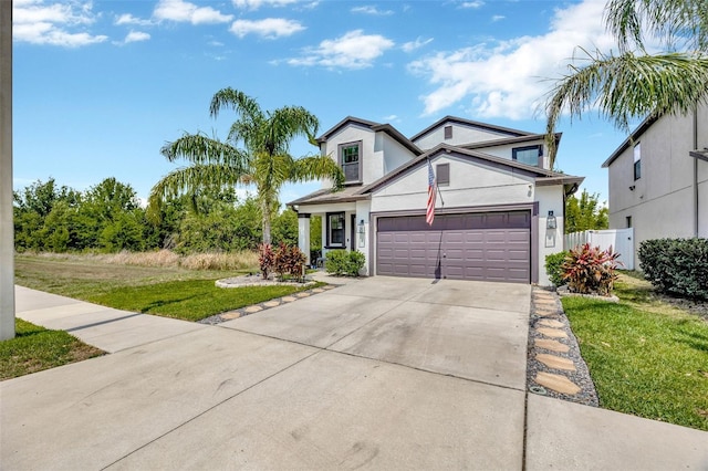 14716 Crescent Rock Dr, Wimauma, FL 33598 - traditional home with driveway, stucco siding, and an attached garage