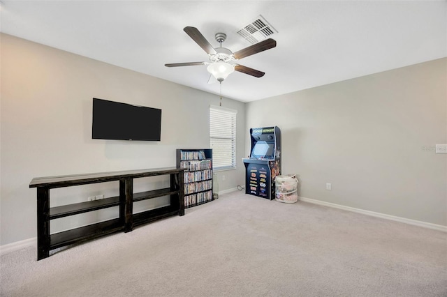 14716 Crescent Rock Dr, Wimauma, FL 33598 - unfurnished bedroom featuring baseboards, carpet, and a ceiling fan
