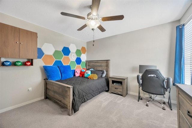 14716 Crescent Rock Dr, Wimauma, FL 33598 - carpeted bedroom featuring baseboards and ceiling fan