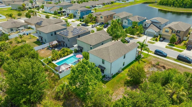 14716 Crescent Rock Dr, Wimauma, FL 33598 - aerial view of residential area featuring a large body of water and a pool