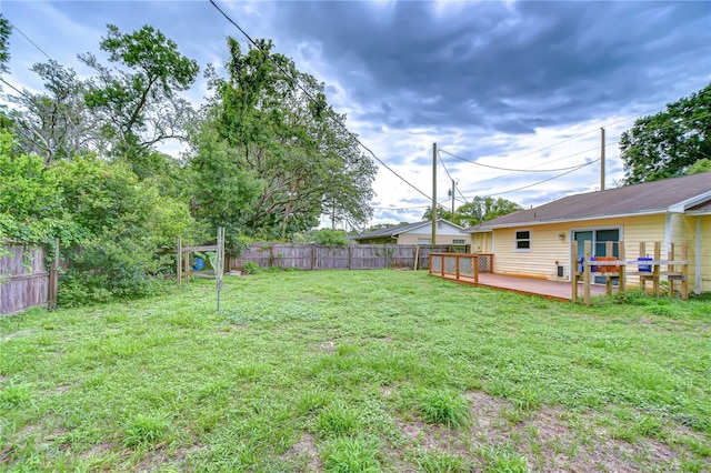 40019 Pretty Redbird Rd, Zephyrhills, FL 33540 - view of yard featuring a wooden deck