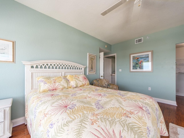 1170 Gulf Blvd Unit 1006, Clearwater Beach, FL 33767 - bedroom with wood finished floors, baseboards, and ceiling fan