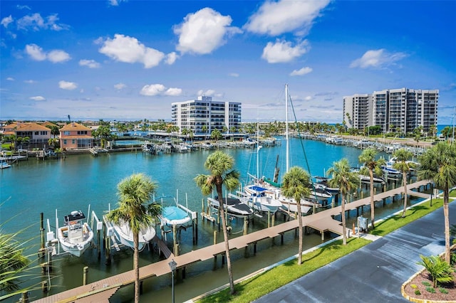 1621 Gulf Blvd Unit 407, Clearwater Beach, FL 33767 - water view with boat lift, a boat dock, and numerous boat docks
