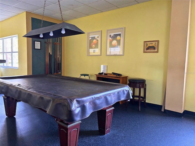 1621 Gulf Blvd Unit 407, Clearwater Beach, FL 33767 - playroom featuring a drop ceiling and pool table