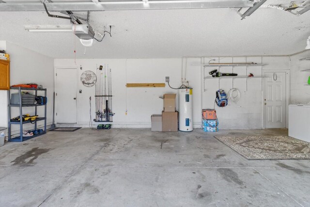 2541 W Castle Rd, Citrus Springs, FL 34434 - garage with water heater, a garage door opener, and washer / dryer