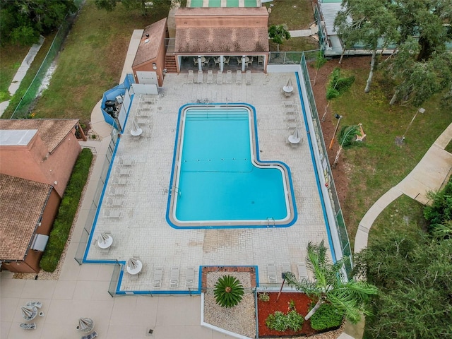12101 Meadowbrook Ln, Hudson, FL 34667 - view from above of property with a pool