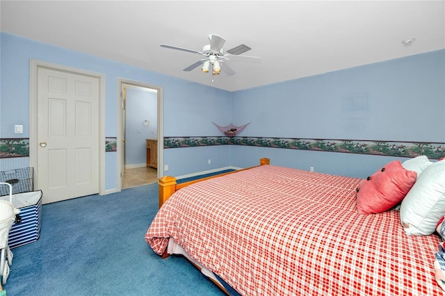 224 Harbor View Ln, Largo, FL 33770 - bedroom with carpet floors and ceiling fan