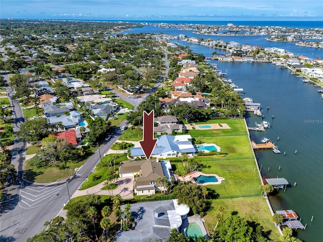 224 Harbor View Ln, Largo, FL 33770 - aerial view of property and surrounding area featuring a nearby body of water and nearby suburban area
