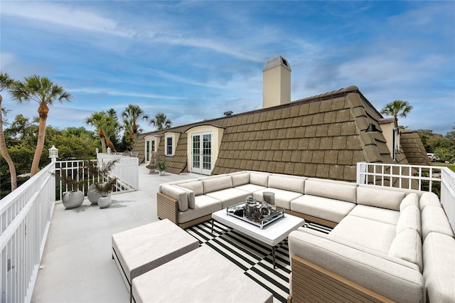 224 Harbor View Ln, Largo, FL 33770 - wooden deck with french doors and outdoor lounge area