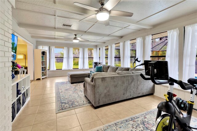 9615 Raiden Ln, Riverview, FL 33569 - sunroom with coffered ceiling and beam ceiling